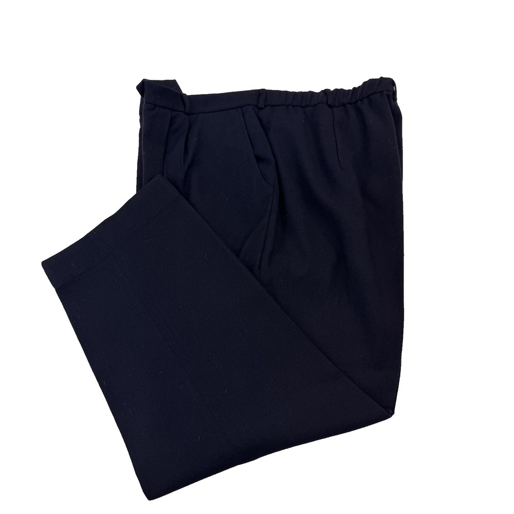 HARVE BENARD Women's Wool Pants 24W Lined Pleated Front Pockets High Rise Blue
